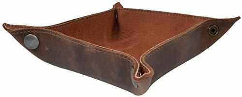 Tuzech Leather Catchall, Change Key Wallet, Coin Box, Tray Personal Items, Storage Valet, Brass Metal Snaps, Home & Travel Essentials Handmade-Tuzech store
