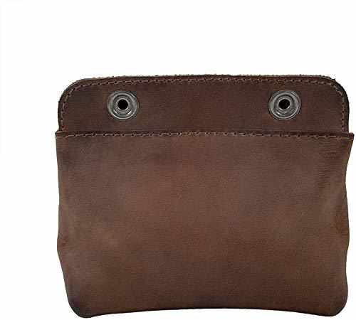 Tuzech Leather Double Snap Pouch, Coin Purse, Cash & Card Holder, Cable Organizer, Makeup, Handmade (4x5 Inches)-Tuzech store