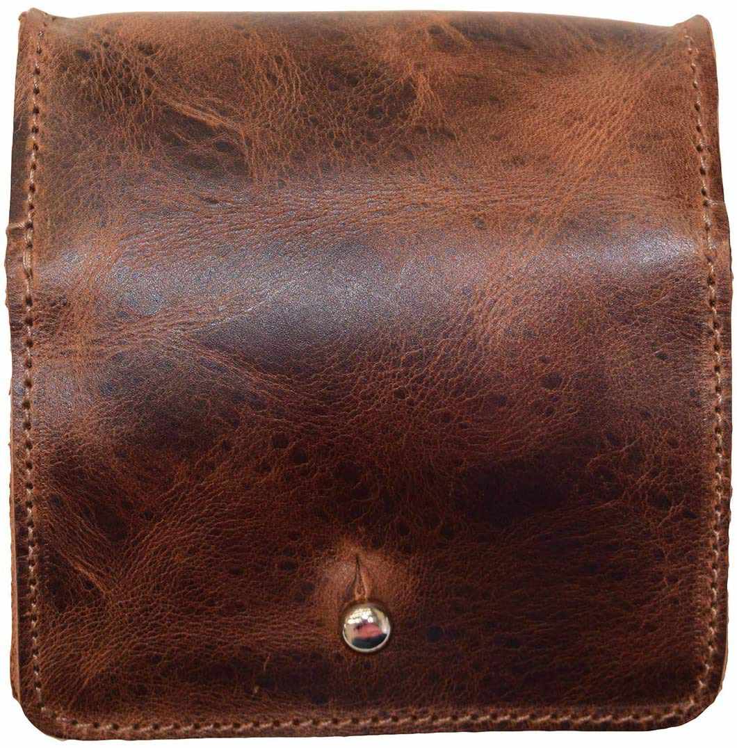 Tuzech Leather Jewelry Pouch, Mini Travel Size Box, Rings & Precious Articles Storage Organizer, Groom & Bridesmaid Wedding Gifts, Handmade :: Bourbon Brown-Tuzech store