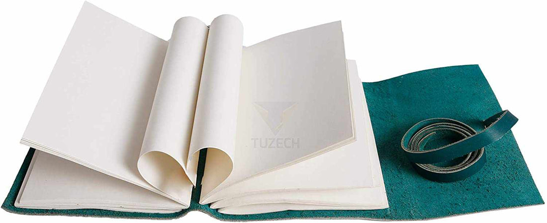 Tuzech Leather Journal Writing Notebook Antique Handmade Leather Bound Daily Notepad for Men/Women Unlined Paper for Art Sketchbook Travel Diary to Write in 7 Inches-Tuzech store