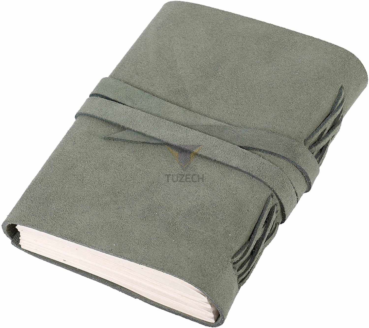 Tuzech Leather Journal Writing Notebook Antique Handmade Leather Bound Daily Notepad for Men/Women Unlined Paper for Art Sketchbook Travel Diary to Write in 7 Inches-Tuzech store