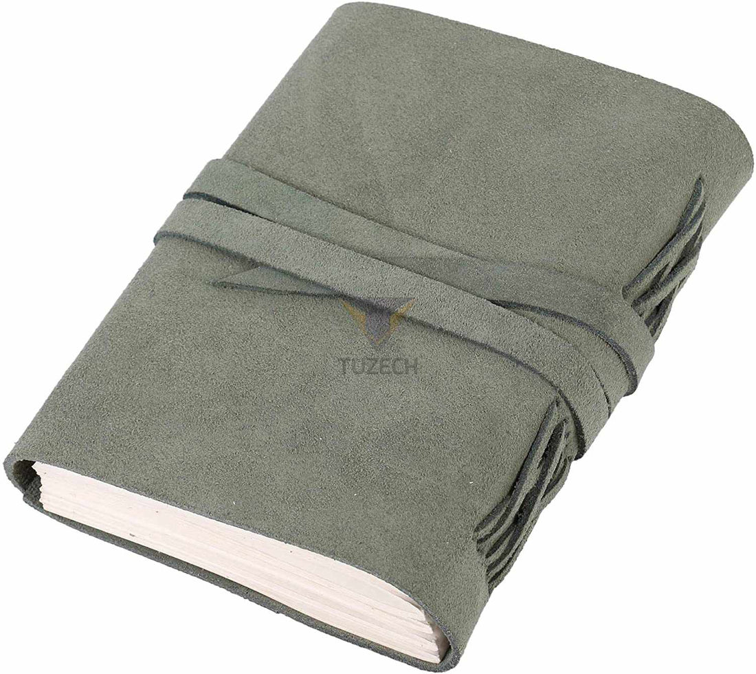 Tuzech Leather Journal Writing Notebook Antique Handmade Leather Bound Daily Notepad for Men/Women Unlined Paper for Art Sketchbook Travel Diary to Write in 7 Inches-Tuzech store