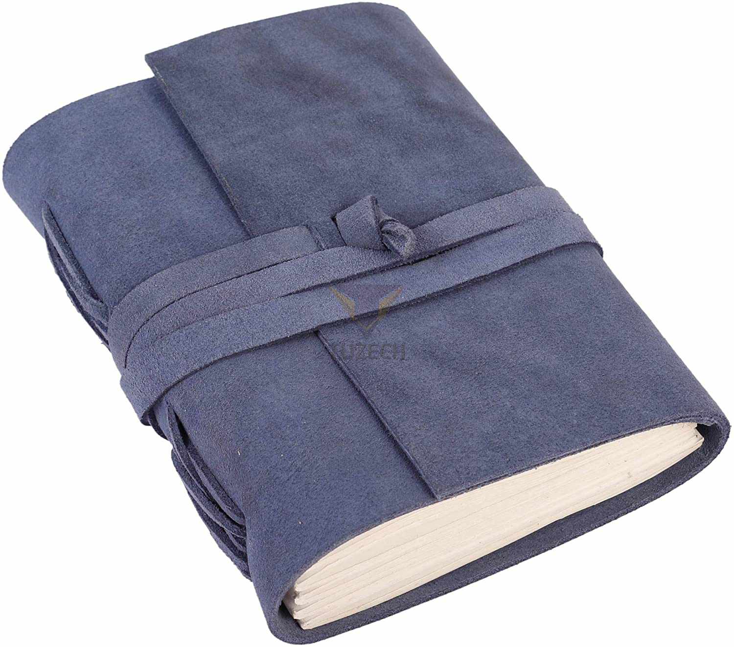 Tuzech Leather Journal Writing Notebook Antique Handmade Leather Bound Daily Notepad for Men/Women Unlined Paper for Art Sketchbook Travel Diary to Write in 7 Inches-Tuzech store
