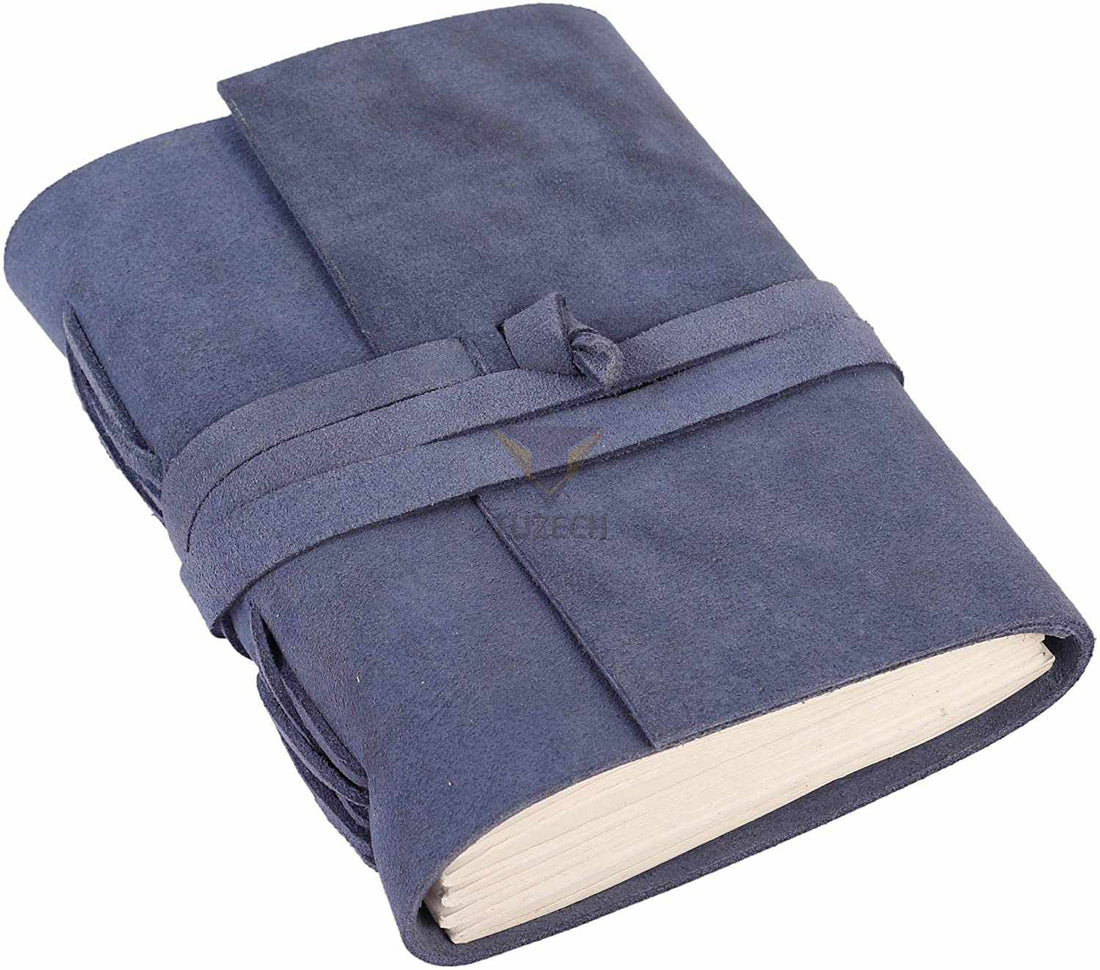 Tuzech Leather Journal Writing Notebook Antique Handmade Leather Bound Daily Notepad for Men/Women Unlined Paper for Art Sketchbook Travel Diary to Write in 7 Inches-Tuzech store