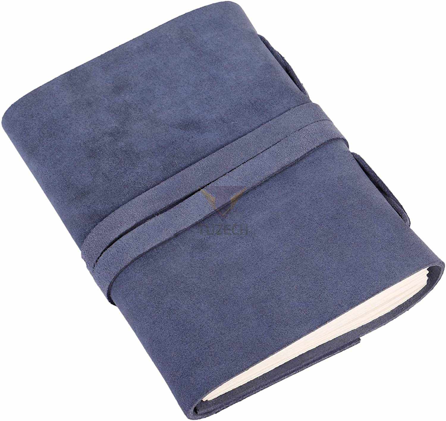 Tuzech Leather Journal Writing Notebook Antique Handmade Leather Bound Daily Notepad for Men/Women Unlined Paper for Art Sketchbook Travel Diary to Write in 7 Inches-Tuzech store