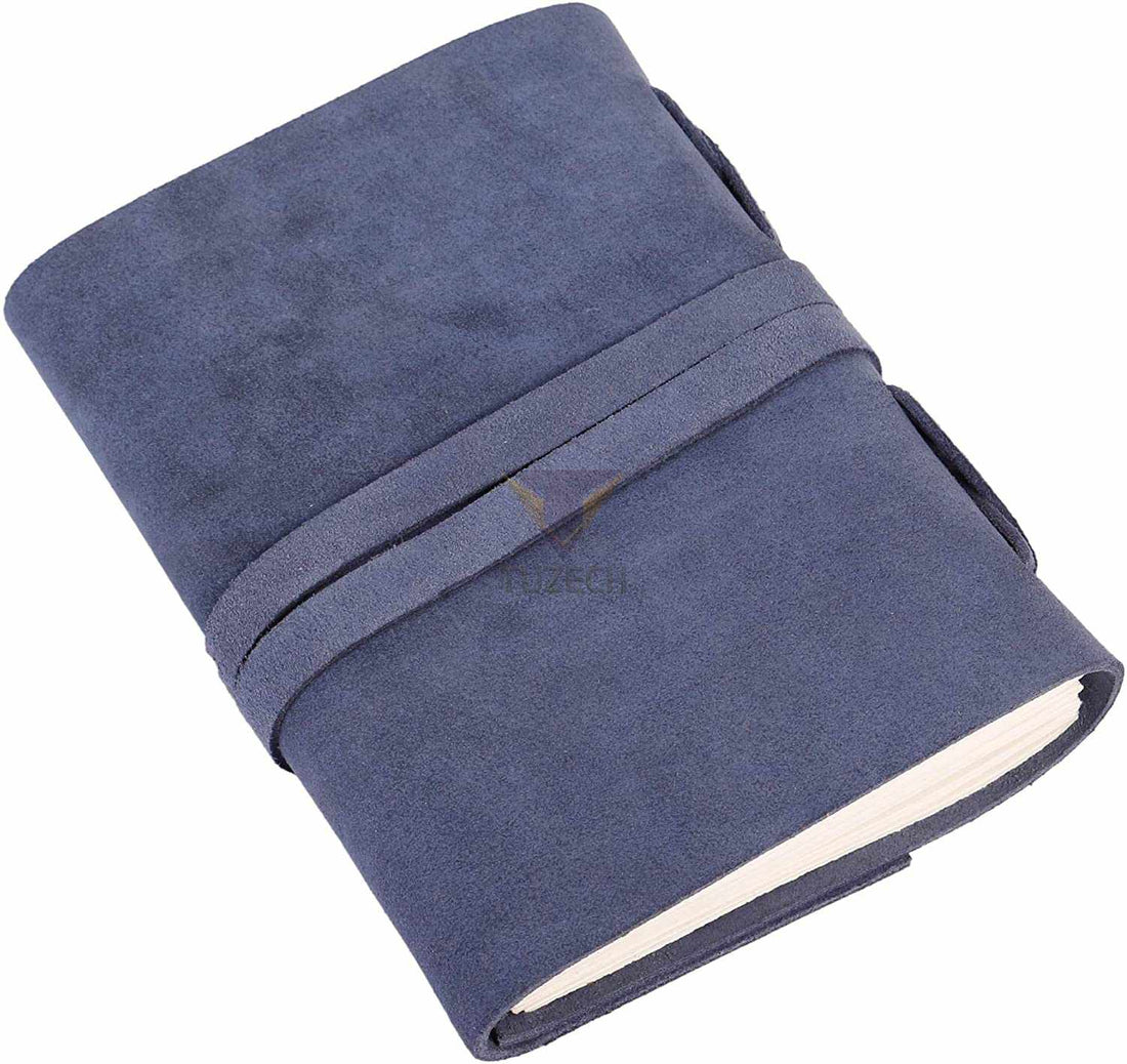 Tuzech Leather Journal Writing Notebook Antique Handmade Leather Bound Daily Notepad for Men/Women Unlined Paper for Art Sketchbook Travel Diary to Write in 7 Inches-Tuzech store