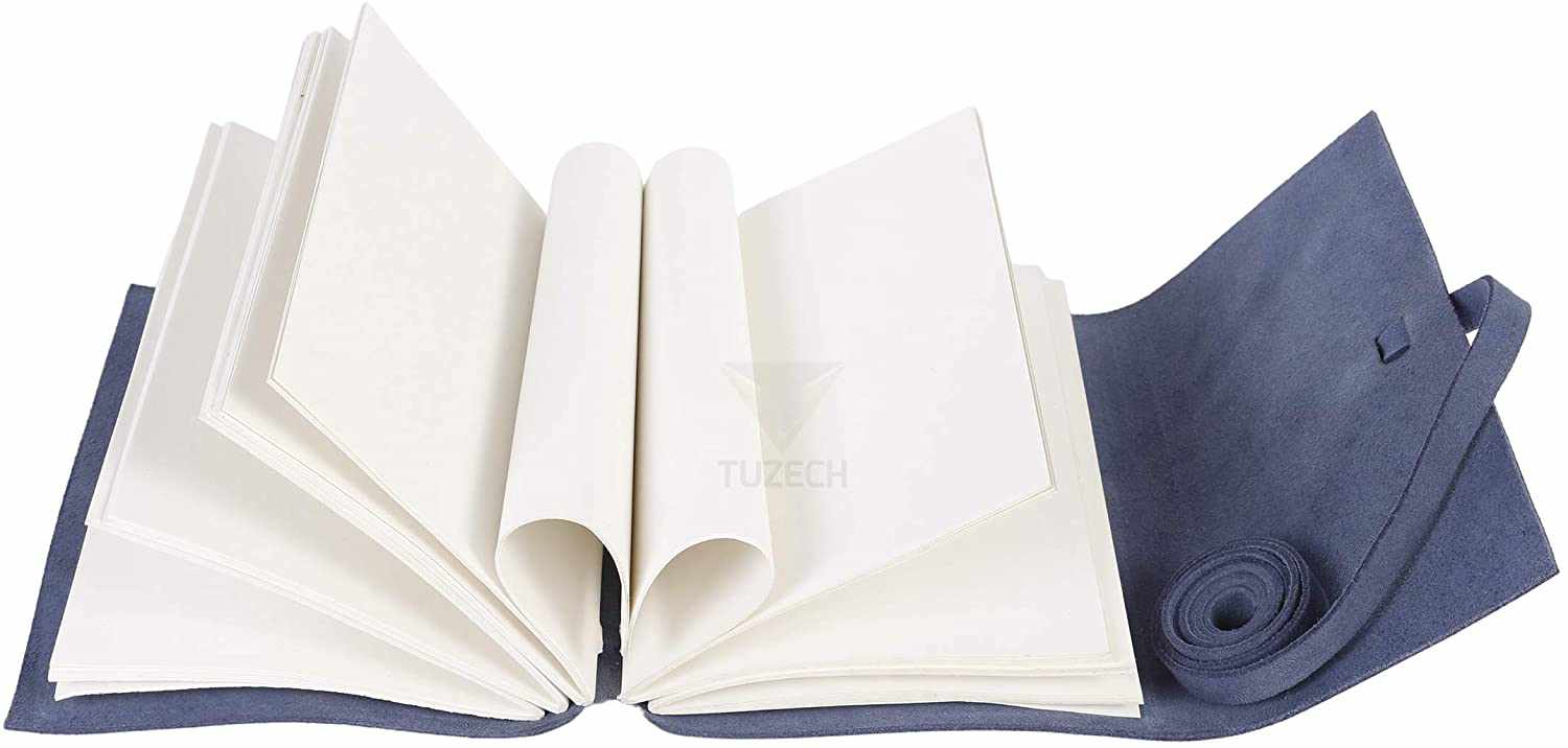Tuzech Leather Journal Writing Notebook Antique Handmade Leather Bound Daily Notepad for Men/Women Unlined Paper for Art Sketchbook Travel Diary to Write in 7 Inches-Tuzech store