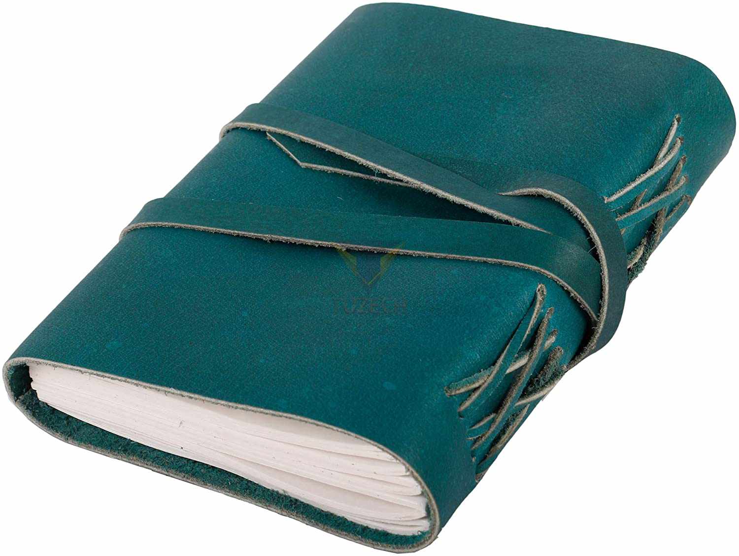 Tuzech Leather Journal Writing Notebook Antique Handmade Leather Bound Daily Notepad for Men/Women Unlined Paper for Art Sketchbook Travel Diary to Write in 7 Inches-Tuzech store