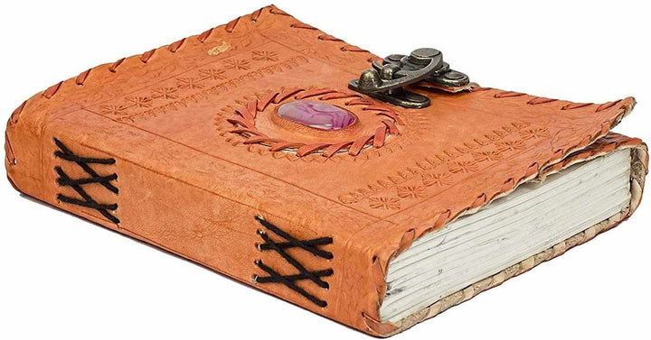 Tuzech Leather Travel Writing Journal Handmade -Leather Diary Vintage Unique for Men Women Kids | Used in Home School Office 7 Inches-Tuzech store