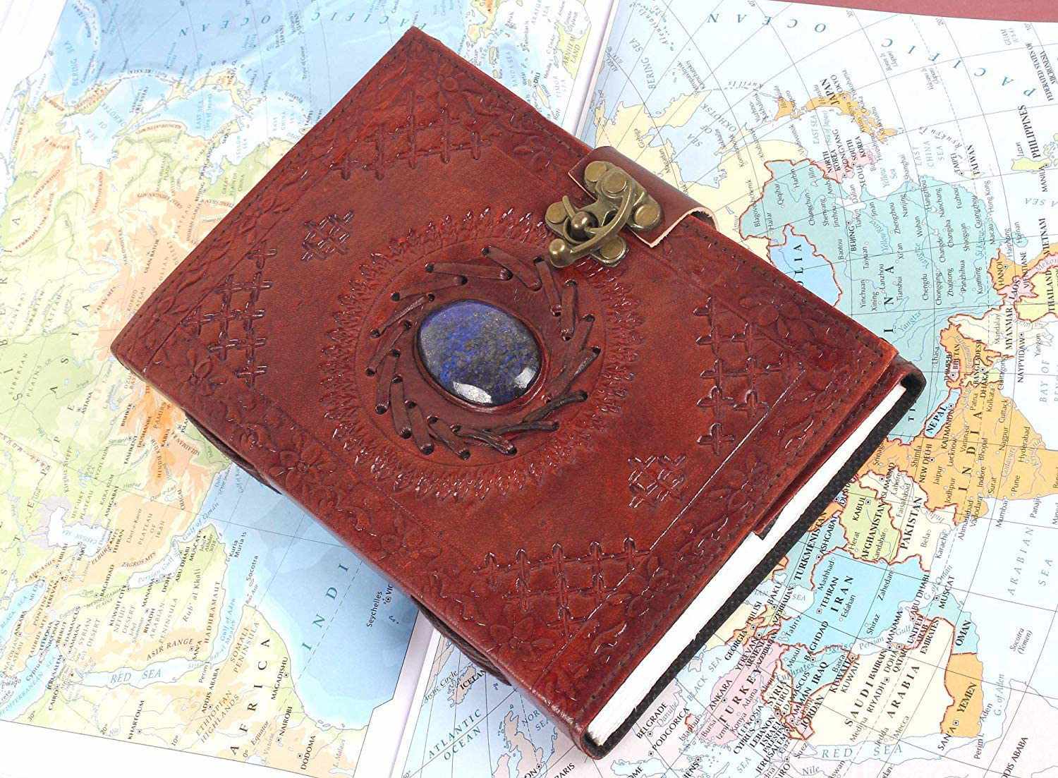 Tuzech Leather Travel Writing Journal Handmade -Leather Diary Vintage Unique for Men Women Kids | Used in Home School Office 7 Inches-Tuzech store