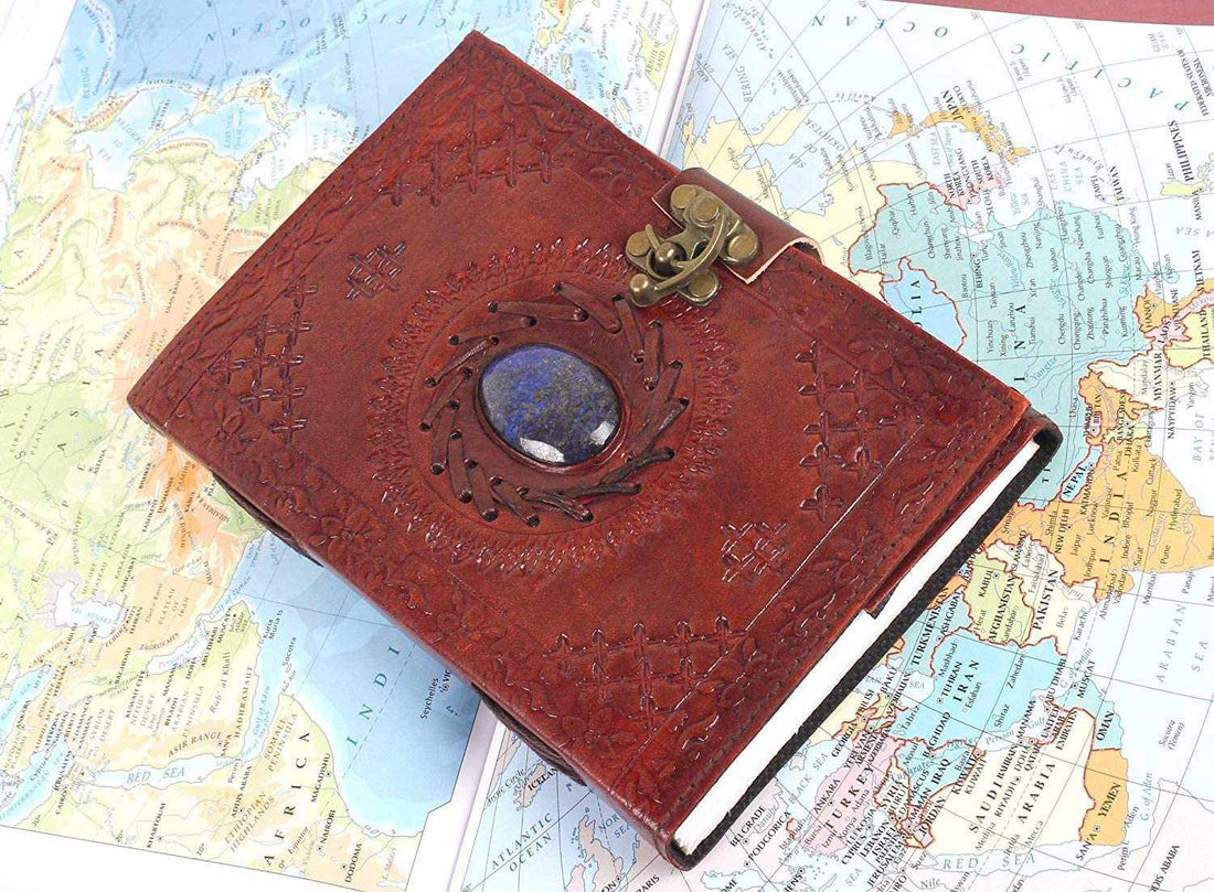Tuzech Leather Travel Writing Journal Handmade -Leather Diary Vintage Unique for Men Women Kids | Used in Home School Office 7 Inches-Tuzech store