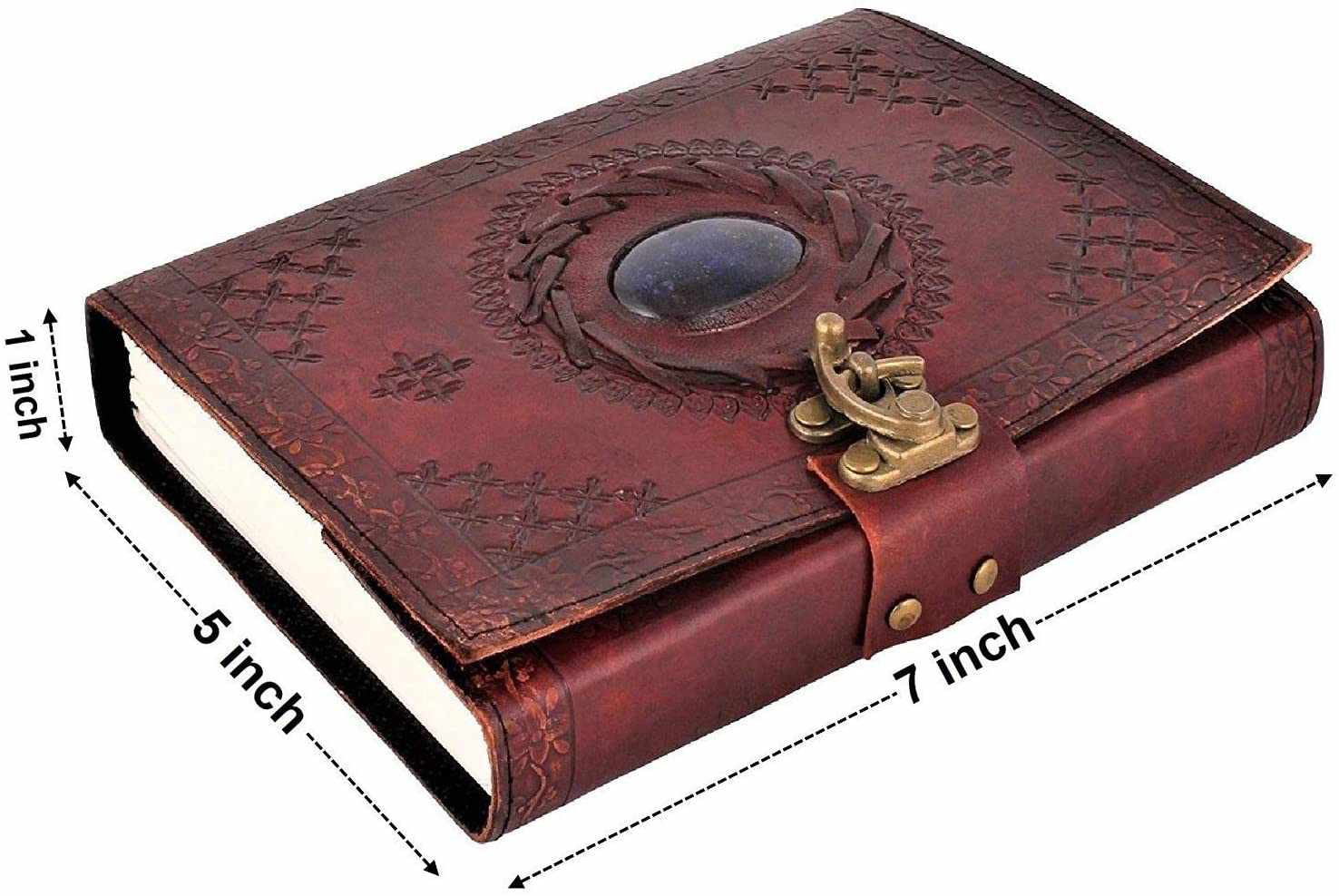 Tuzech Leather Travel Writing Journal Handmade -Leather Diary Vintage Unique for Men Women Kids | Used in Home School Office 7 Inches-Tuzech store