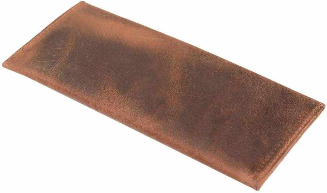 Tuzech Leather Utility Pouch/Wallet/Accessories/Cover/Travel Gear/Hand Bag Vintage Money Case Bag - Card Holder & Organizer 7.75x3.50 Inches (Brown)-Tuzech store