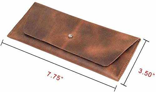 Tuzech Leather Utility Pouch/Wallet/Accessories/Cover/Travel Gear/Hand Bag Vintage Money Case Bag - Card Holder & Organizer 7.75x3.50 Inches (Brown)-Tuzech store
