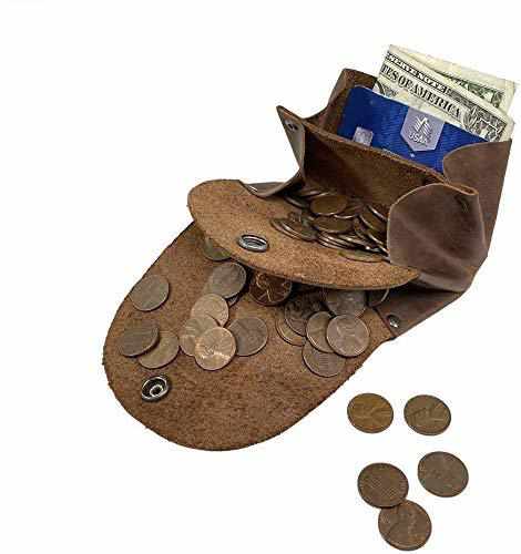Tuzech Leather Vintage Money Case Bag Snap On Pouch Wallet Change Holder & Card Organizer Accessories, Handmade-Tuzech store