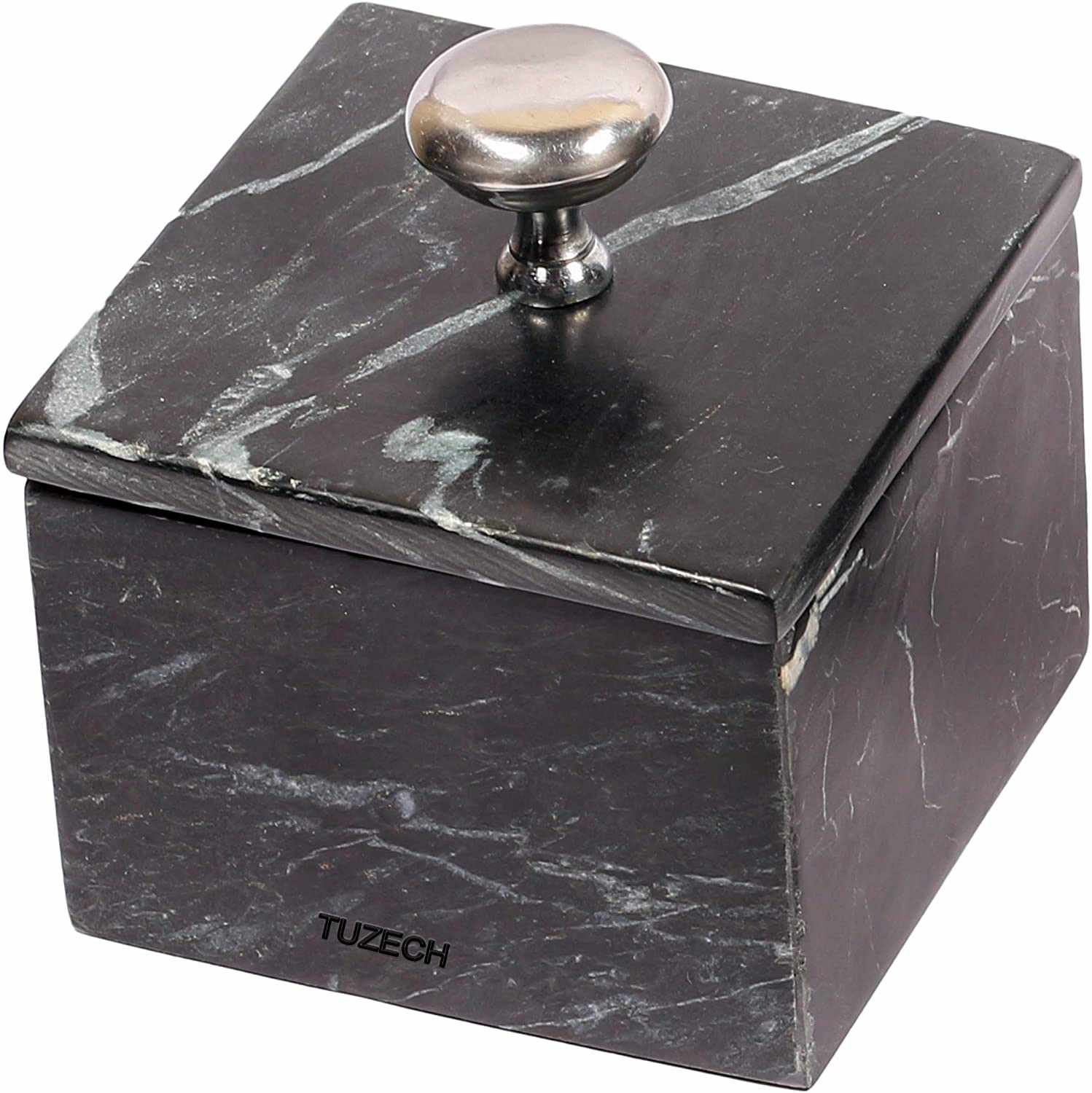 Tuzech Marble Bathroom Accessory Set Made from Natural Stone - Bath Accessories Set of 4 Includes sanitizer Soap Dispenser, Toothbrush Holder, Tumbler and Soap Dish (Grey)-Tuzech store