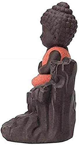 Tuzech Meditating Monk Buddha Smoke Back Flow Incense Holder Decorative Showpiece (Free Incense 10 Piece)-Tuzech store
