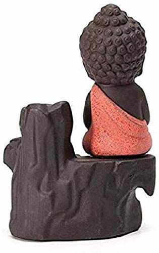 Tuzech Meditating Monk Buddha Smoke Back Flow Incense Holder Decorative Showpiece (Free Incense 10 Piece)-Tuzech store