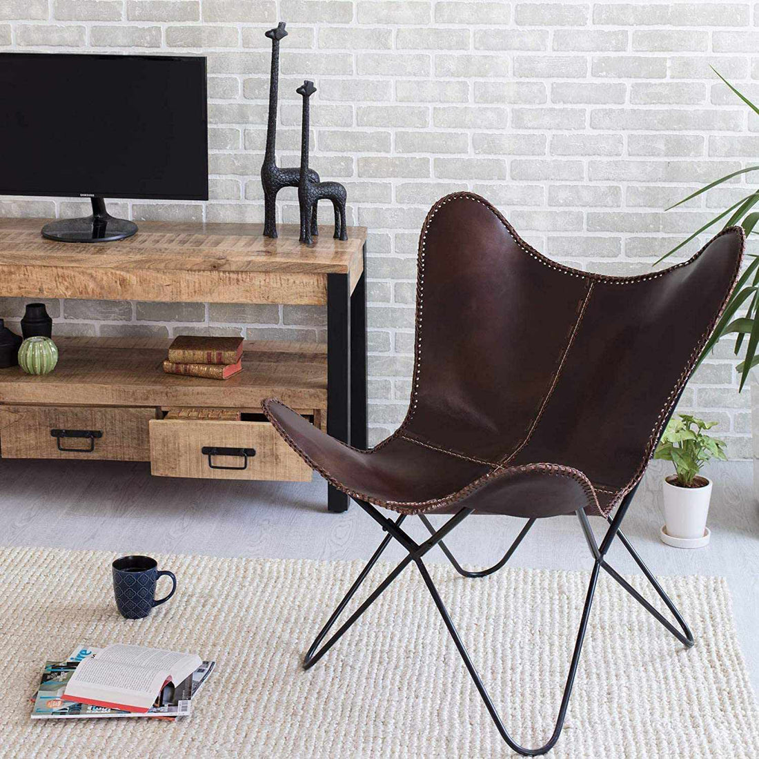 Tuzech Premium Quality Handmade Leather arm Chair Star Butterfly Chair Cover Living Room and Home Décor - ONLY Cover-Tuzech store