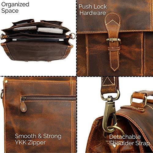 Vintage Handmade Leather Messenger Bag Laptop Briefcase Computer Satchel Bag for Men-Tuzech store