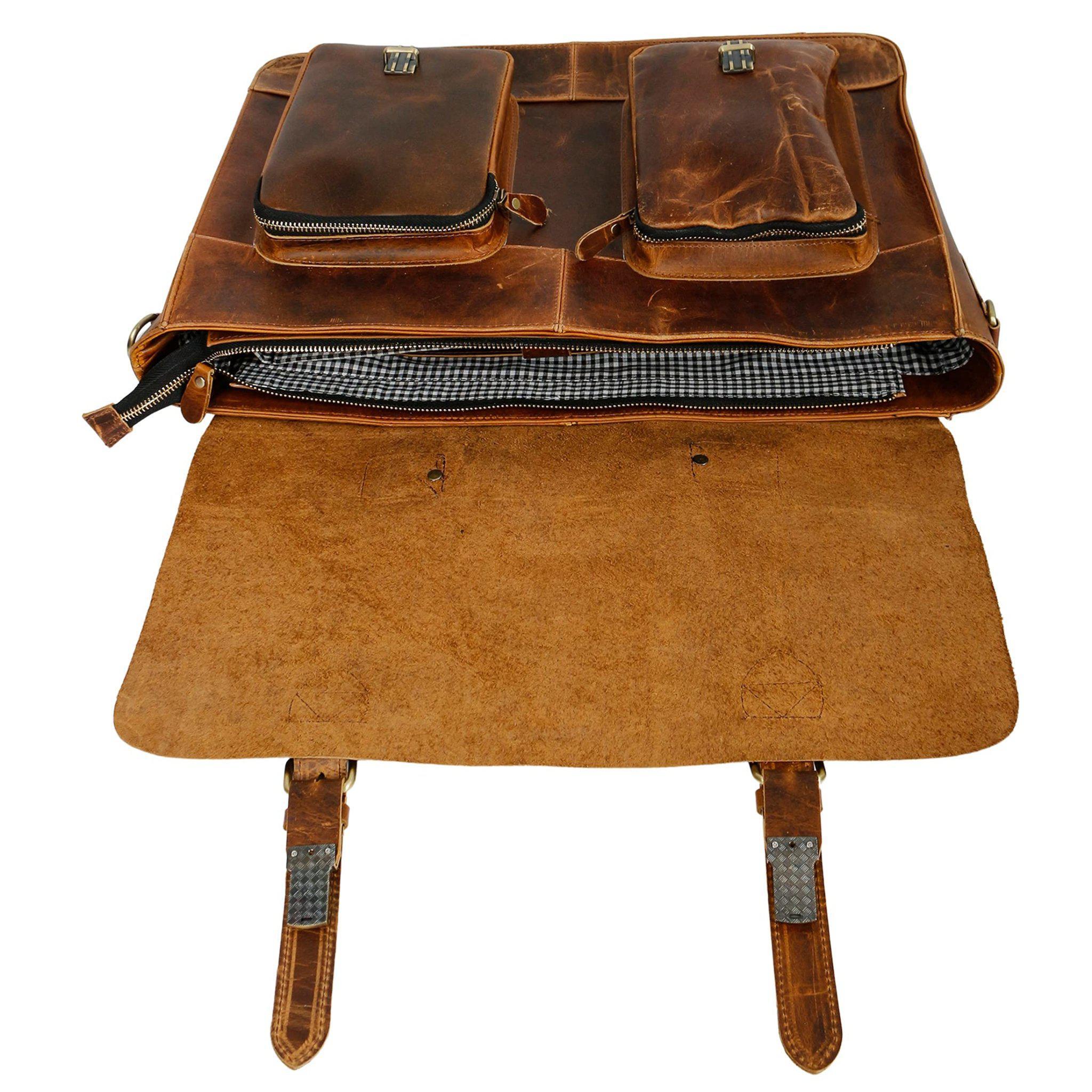 Vintage Handmade Leather Messenger Bag Laptop Briefcase Computer Satchel Bag for Men-Tuzech store