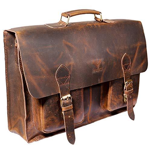 Vintage Handmade Leather Messenger Bag Laptop Briefcase Computer Satchel Bag for Men-Tuzech store