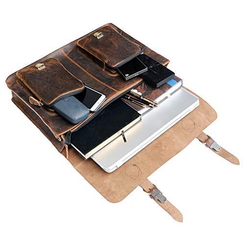 Vintage Handmade Leather Messenger Bag Laptop Briefcase Computer Satchel Bag for Men-Tuzech store