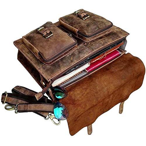 Vintage Retro Buffalo Leather Briefcase Laptop Bag-Tuzech store