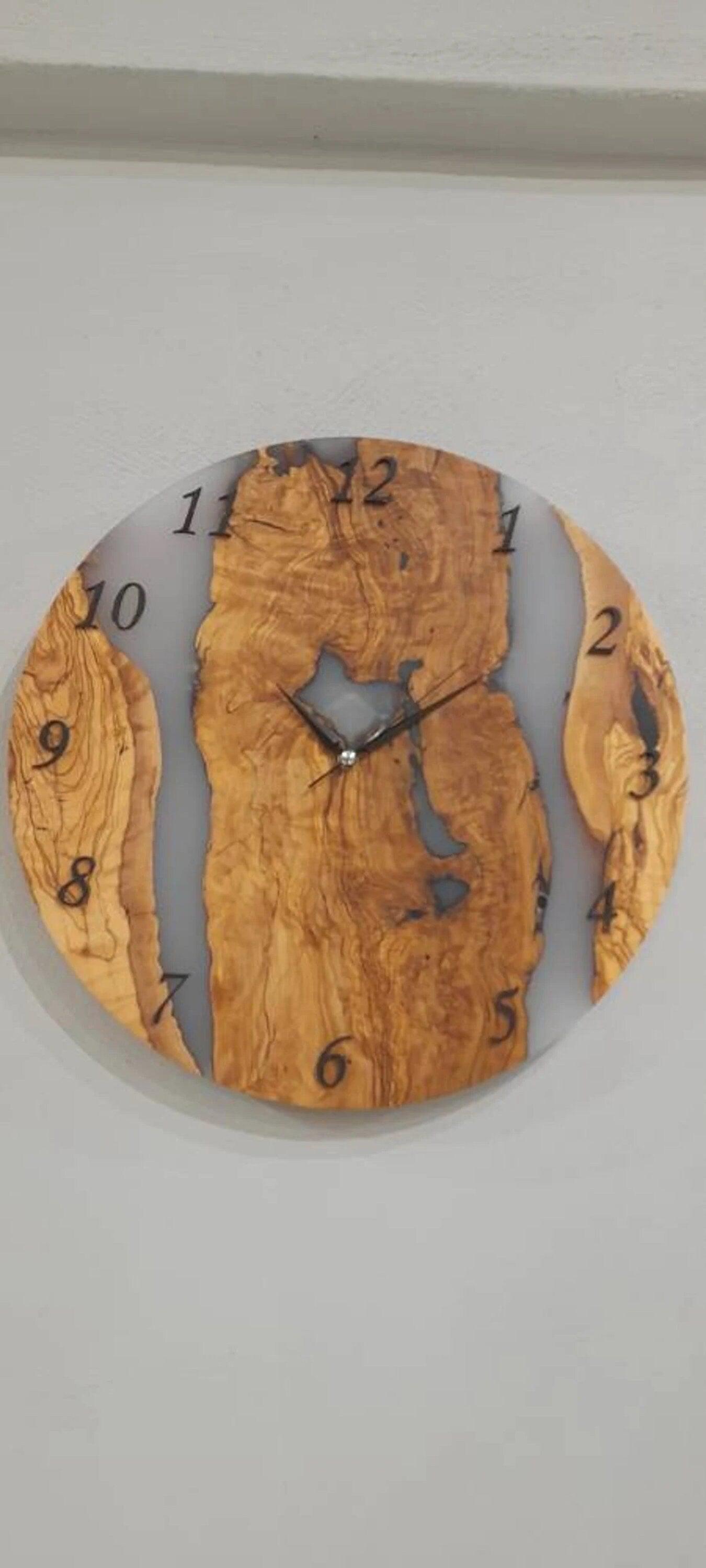 Custom Resin & Wood Wall Clock, Colorful Home Decor Wall Clock, Colorful Wall Art, Gift For Her / Him, Unique Gift.-Tuzech store